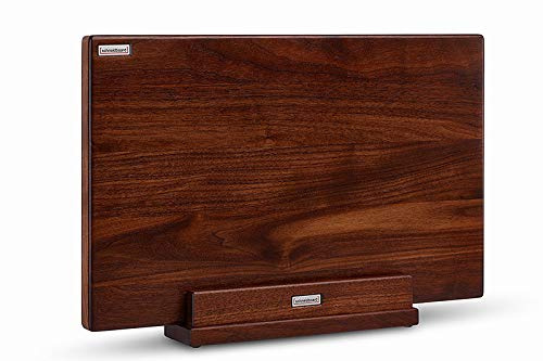 Schneidboard Nussbaum Inkl. Halter - Design Schneidebrett Aus Holz Mit Halter - Made in Germany - 45x29x3,8 cm