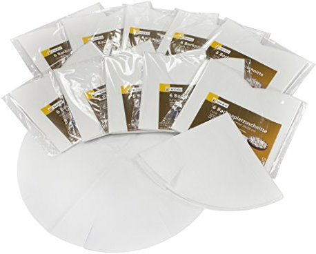 HEKU 30080: 60 fogli di carta da forno per stampi da 26/28 cm, colore: bianco