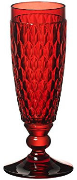 Villeroy & Boch Boston Coloured Flûte da Champagne, Vetro Cristallo, Rosso, 16.3 x 6 x 6 cm