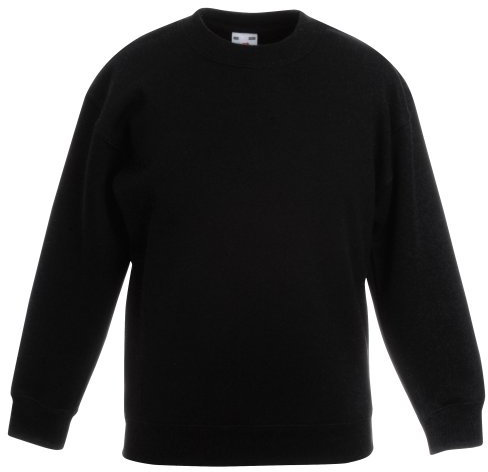 Fruit of the Loom Kids Unisex Classic 80/20 Set-In Sweatshirt (7-8) (Black)
