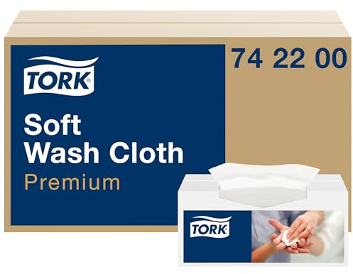 Tork weiches Waschtuch Premium, hygienisch, 1 × 135 Tücher, 742200 | Weiß, Einzeltuchentnahme