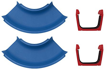 AquaPlay 102 - Kurve 2x - Erweiterungsset für AquaPlay Wasserbahnen, 2 x Kurvenelement, 2 x Verbindungsklammern, 4 x Gummidichtung, Wasserstraßen Zubehör, Farblich Sortiert