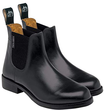 Harry Hall Children’s Buxton Jodhpur Boot – Leather Lined, Cushioned Insole, Pull-On Design, Resin Rubber Sole – Riding & Everyday Wear - Black 12