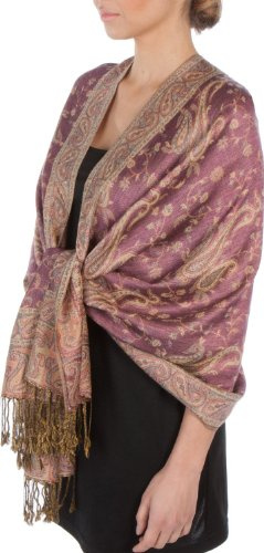 Sakkas 70 x 28 Zweischichtiger Jacquard Paisley Viskose Pashmina Schal/Stola - (20+ Rich Farben)