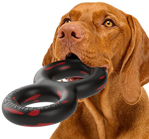 Goughnuts - Virtually Indestructible Dog Pull Toy, Durable and Guaranteed for Tug of War with Medium and Large Dogs - Rubber for Aggressive Power Chewers Like Pit Bulls, Labs, and German Shepherds