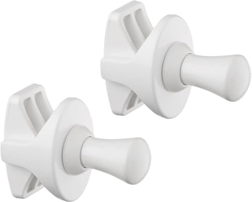 LH Paire de porte-serviettes Handy DROP sans trous pour tubes ronds, visses au radiateur sèche-serviettes sans perçage - Fabriqué en Italie - Blanc