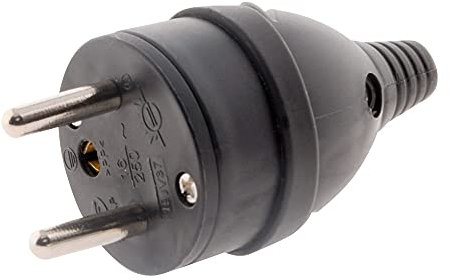 Fiche mâle anneau -16A 2P+T - noir - Zenitech