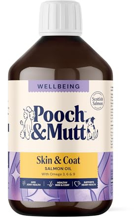 Pooch & Mutt - Natural Salmon Oil Supplement for Dogs and Cats (Rich in Omega 3, 6 and 9), 500ml
