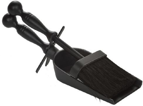 Dagan Industries Black Steel Ash Brush and Cast Iron Shovel - 11.5 inch