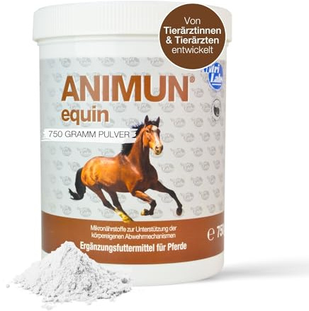 NutriLabs Animun equin Pulver für Pferd 750 g - Mikronährstoffe Immunsystem - Vitamine für Immunsystem - Spurenelemente - Zink-Selen-Pferd - Pferde Gesundheit