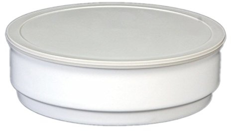 Holst Porzellan GVE 080 SET 2G Eintopfschale 0,80 L stapelbar mit Deckel, weiß/grau, 17.4 x 17.4 x 5.7 cm