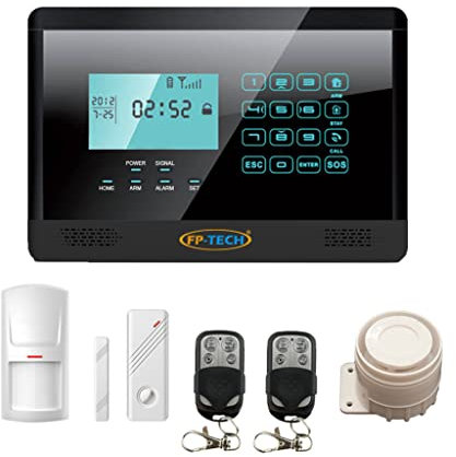 ANTIFURTO ALLARME TOUCH SCREEN CASA KIT COMBINATORE GSM WIRELESS SENZA FILI APP (Kit S - FP-2E-1000-NERO)
