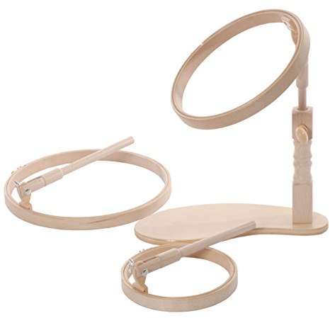 Elbesee 15 cm, 20 cm & 25 cm Wood Hoop seat Frame Set 6, 8 & 10, Brown, 34 x 30 x 22 cm