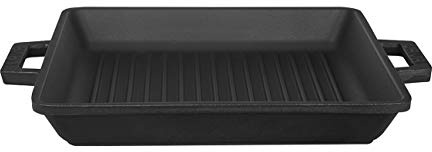 Lava Cookware LV Eco GT 2626 T2 per arrosti/Bistecchiera, Integral Maniglie in Metallo, Dimensioni 26 x 26 cm, in ghisa, Colore: Nero