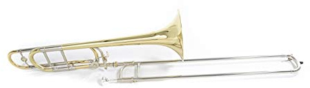 Roy Benson Trombón tenor en Sib/F TT-242F (válvula de cuarto, campana de latón de 8,5, calibre de 13,89 mm, láminas de alpaca, diseño ergonómico, en un práctico estuche)