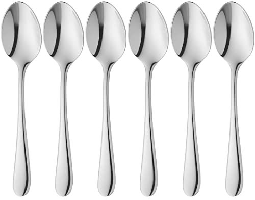 WMF Merit Espressolöffel Set 6-teilig, 10,8 cm, Espresso Löffel Cromargan protect Edelstahl poliert, kleine Löffel kratzbeständig, spülmaschinenfest