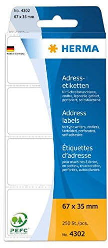 Adressetiketten Endlos 67x35mm HERMA 4302 250ST