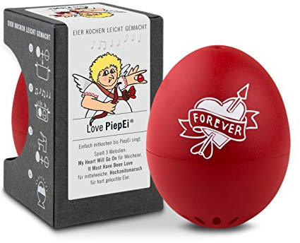 Love PiepEi - Singende Eieruhr zum Mitkochen - Eierkocher für 3 Härtegrade - Hochzeitsgeschenke für Brautpaare - Lustiges Kochei - Musik Eggtimer - Brainstream