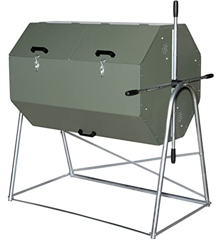 Jora Composter JK 400 - High Capacity Rotating Compost Tumbler - 13-21 Gal/Week - Heat Generating, Insulated Design - Outdoor Compost Bin Tumbler - Dual Chamber Compost Tumbler
