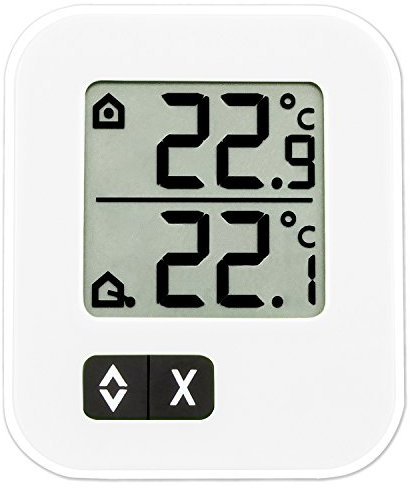 TFA Dostmann Digitales Max-Min-Thermometer, zwei Temperaturen messbar, L 57 x B 13 (33) x H 69 mm Weiß