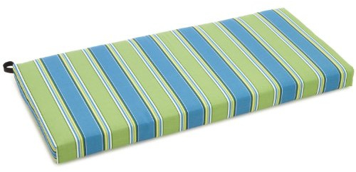 Blazing Needles Patterned Outdoor Spun Polyester Loveseat Cushion, 40 Wide, Haliwell Caribbean