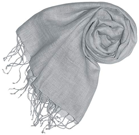 Lorenzo Cana - Damen Schal Leinenschal 100% Leinen grau 52 cm x 180 cm Tuch Naturfaser 93208