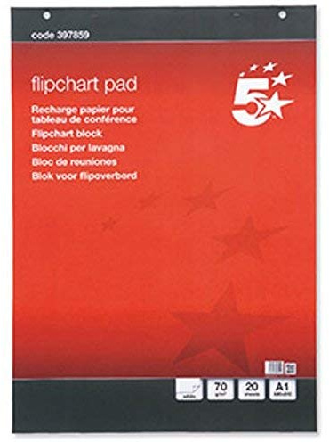 1 x Quality A1 FLIPCHART PLAIN Paper Pad 40 Sheets