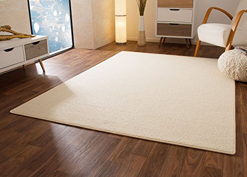 Steffensmeier Designer Teppich Modern Berber Sydney in Weiß, Wollsiegel Qualität, Größe: 120x180 cm
