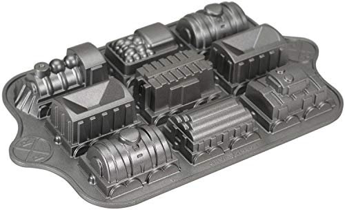 Nordic Ware - NW59048 BackformEisenbahn - Aluminium - Antihaft-Beschichtung - 9 x 180 ml