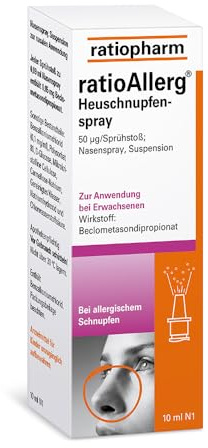 ratioAllerg® Heuschnupfenspray von ratiopharm, 10 ml Nasenspray | Hilft effektiv bei saisonalem allergischen Schnupfen und wirkt entzündungshemmend, Wirkstoff: Beclometasondipropionat