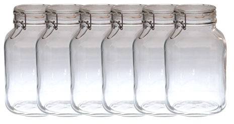 Set di 6 barattoli in vetro originali Bormioli Fido 3,0 l con tappo ermetico