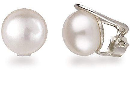 Schöner-SD Damen Ohrclips Ohrringe 925 Silber Clips Süßwasser Perlen