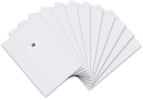 Oxford Heftumschlag A4, Bast, mit Beschriftungsetikett, weiß, 10 Stück