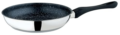 MEPRA Fantasia Pietra Padella, Nero, Ø 24 cm, Acciaio Inossidabile 18/10