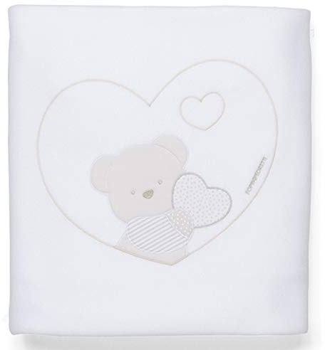 Foppapedretti Copertina Pile Dolcecuore, 40.4x26.2x8.2 cm, ricamata, copertina per lettino, 100% poliestere, Multicolore