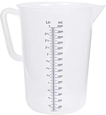 Sunnex Polypropylen-Messbecher 86321, 3,0 l, transparent