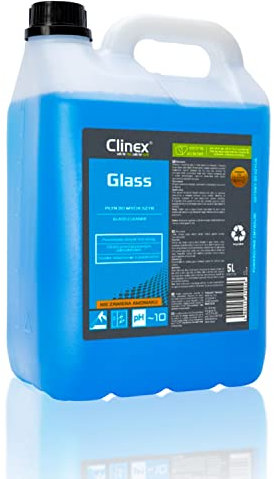 Clinex Glass 5L / Effizient Glasreiniger Fenster - Stark Fensterputzmittel - Glaskeramik Reiniger - Fenster Reinigung - Gründliche Glasreinigung/Intensiv-Hochglanzreiniger für streifenfreien Glanz