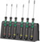 Wera, 2035/6 A Assortimento di giraviti per l'elettronica + rack, 6 pezzi