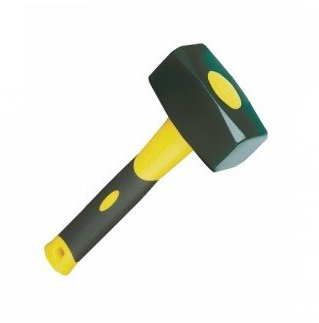 LEBORGNE - Massette 1 Kg Novagrip - Acier Forgé et Trempé - Angles Abattus - Pour Travaux de Maçonnerie - Ø 32 mm - Manche Ergonomique Antidérapant - Sécurité Optimisée