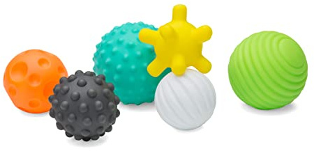 Infantino Textured Multi Ball Set - Toy for Sensory Exploration and Engagement for Ages 6 Months and up, 6 Piece Set