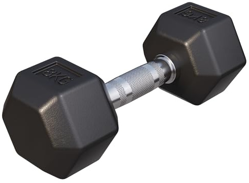 GORILLA SPORTS® Hexagon Kurzhanteln 2–50 kg, gummiert, mit oder ohne Ablage | Schwarze sechseckige Hanteln aus Gusseisen mit gerändeltem Chromgriff, rutschsicher und rollfest; Dumbbell, Krafttraining