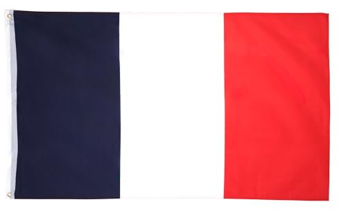 AZ FLAG - Drapeau France - 90x60 cm - Drapeau Français 100% Polyester Avec Oeillets Métalliques Intégrés - Pavillon 50 g