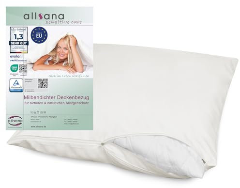 Allsana Allergiker Kissenbezug 80x80 cm | Allergie Bettwäsche | Anti Milben Encasing | Milbenschutz für Hausstauballergiker | allergendichter Zwischenbezug für das Kopfkissen | TÜV geprüft