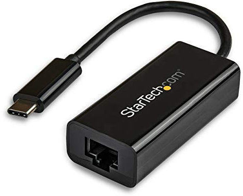 StarTech.com USB-C to Gigabit Ethernet Adapter - Black - Thunderbolt 3 Compatible - Windows & Mac - RJ45 LAN Network Converter (US1GC30B)