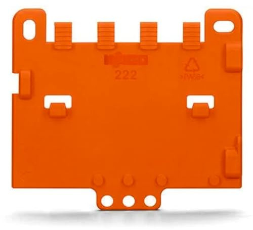 WAGO Zugentlastungsplatte 222-505 | für Befestigungsadapter der Serie 221 und 222, 10 Stück, einfach anrastbar an Befestigungs-Adapter, orange