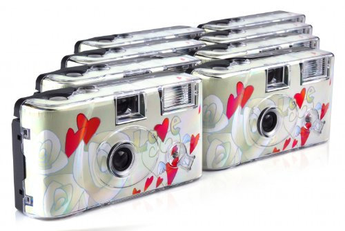 TopShot Flying Hearts Lot de 8 appareils Photo jetables pour 27 Photos avec Flash
