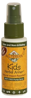 Kids Herbal Armor DEET-Free Pump Spray 2 oz. Travel Size Insect Repellent, Plant-Based and All Natural, Safe for Family and Pets, Mosquito and Bug Protection