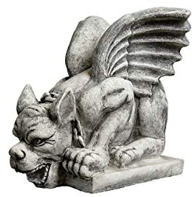gartendekoparadies.de Gargoyle Torwächer Steinfiguren, Motiv 2 | 33 / 40 kg, Grau, Frostsicher, Steinguss, Außenbereich