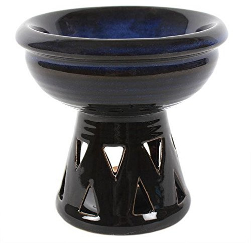 Something Different Wholesale Gorgeous Blue Ceramic Deep Bowl Oil Burner - 13.5cm x 14cm (1 Pc.) - Premium Material, Versatile & Elegant Design - Ideal Home Decor, Relaxing Ambiance