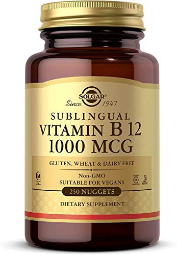 Solgar | Vitamina B12 1000 Mcg (Cianocobalamina) | Energía, Equilibrio Psicológico, Reduce el Cansancio |Comprimidos masticables sublinguales | Sabor Cereza Natural, 250 Unidad (Paquete de 1)